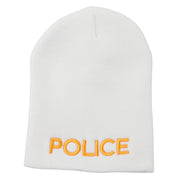 Police Embroidered Short Beanie