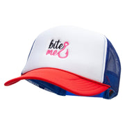 Bite Me Embroidered Foam Panel Mesh Snapback Cap