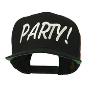 Flat Bill Party Embroidered Cap