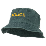 Police Embroidered Pigment Dyed Bucket Hat