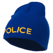 Police Embroidered Short Beanie