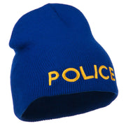 Police Embroidered Short Beanie