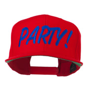 Flat Bill Party Embroidered Cap