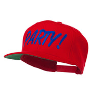 Flat Bill Party Embroidered Cap