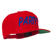 Flat Bill Party Embroidered Cap