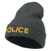 Police Embroidered Long Cuff Beanie