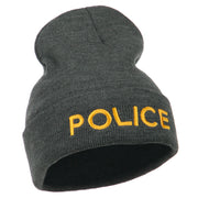 Police Embroidered Long Cuff Beanie