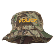 Police Embroidered Pigment Dyed Bucket Hat