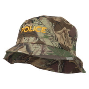 Police Embroidered Pigment Dyed Bucket Hat