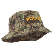 Police Embroidered Pigment Dyed Bucket Hat