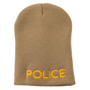 Police Embroidered Short Beanie