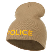 Police Embroidered Short Beanie