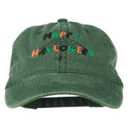 Happy Halloween Spider Webs Embroidered Washed Dyed Cap