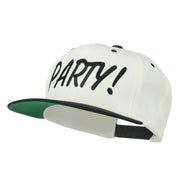 Flat Bill Party Embroidered Cap