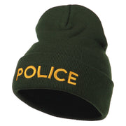 Police Embroidered Long Cuff Beanie