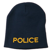 Police Embroidered Short Beanie