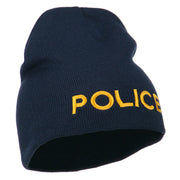 Police Embroidered Short Beanie