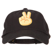 Peace Emoji Patched Unstructured Washed Cap