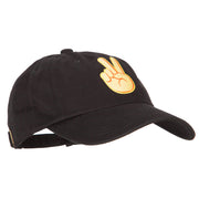 Peace Emoji Patched Unstructured Washed Cap