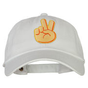 Peace Emoji Patched Unstructured Washed Cap