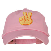 Peace Emoji Patched Unstructured Washed Cap