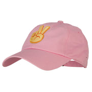 Peace Emoji Patched Unstructured Washed Cap