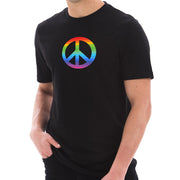 Peace Circle Sign Graphic Design Short Sleeve Cotton Jersey T-Shirt