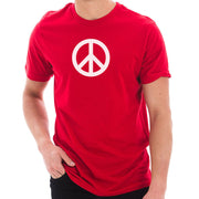 Peace Circle Sign Graphic Design Short Sleeve Cotton Jersey T-Shirt