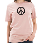 Peace Circle Sign Graphic Design Short Sleeve Cotton Jersey T-Shirt