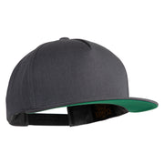5 Panel Flat Bill Twill Snapback Solid Cap
