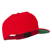 5 Panel Flat Bill Twill Snapback Solid Cap