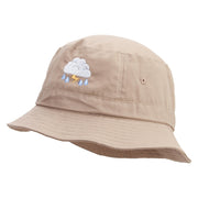 Rain Storm Embroidered Pigment Dyed Bucket Hat - Khaki OSFM
