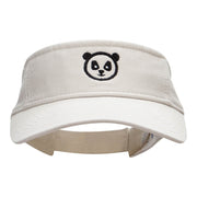 Panda Face Embroidered Cotton Twill Visor