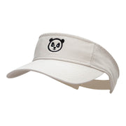 Panda Face Embroidered Cotton Twill Visor