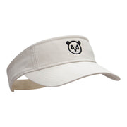 Panda Face Embroidered Cotton Twill Visor