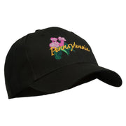 USA State Pennsylvania Flowers Embroidered Cotton Cap