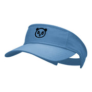 Panda Face Embroidered Cotton Twill Visor