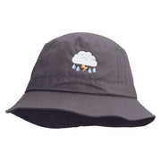 Rain Storm Embroidered Pigment Dyed Bucket Hat - Charcoal OSFM