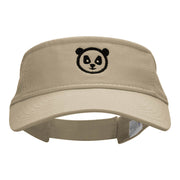 Panda Face Embroidered Cotton Twill Visor