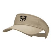 Panda Face Embroidered Cotton Twill Visor