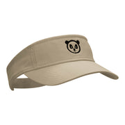 Panda Face Embroidered Cotton Twill Visor