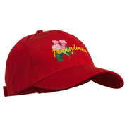 USA State Pennsylvania Flowers Embroidered Cotton Cap