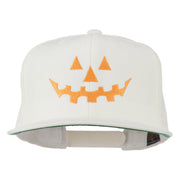 Halloween Pumpkin Face Embroidered Snapback Cap