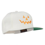 Halloween Pumpkin Face Embroidered Snapback Cap