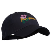 USA State Pennsylvania Flowers Embroidered Cotton Cap