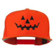 Halloween Pumpkin Face Embroidered Snapback Cap