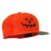 Halloween Pumpkin Face Embroidered Snapback Cap