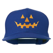 Halloween Pumpkin Face Embroidered Snapback Cap