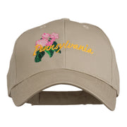 USA State Pennsylvania Flowers Embroidered Cotton Cap