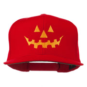 Halloween Pumpkin Face Embroidered Snapback Cap